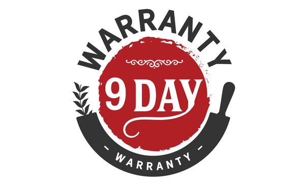 9 days warranty icon vintage rubber stamp guarantee