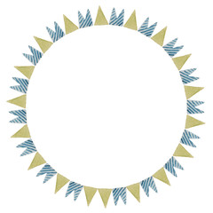 Beautiful and cheerful flags or pennants painted in watercolor on a background for a new year or birthday