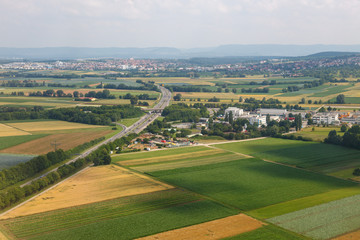 Fototapeta na wymiar views of the European landscape from the plane