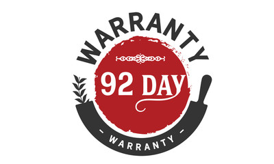 92 days warranty icon vintage rubber stamp guarantee