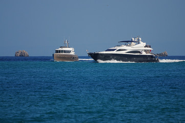 Fototapeta na wymiar Superyacht in Ibiza