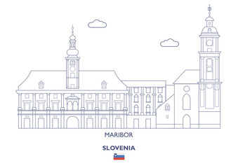 Fototapeta premium Maribor City Skyline, Slovenia