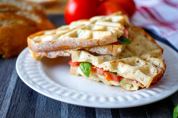 Caprese Panini Waffles 