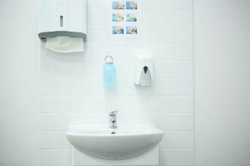 washbasin in medical laboratory