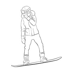 Fototapeta na wymiar vector drawing snowboarder
