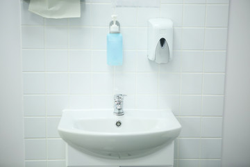 washbasin in medical laboratory