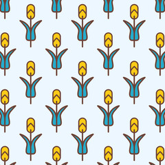 Trendy background with flowers in flat design.