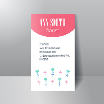 Template business card for florist