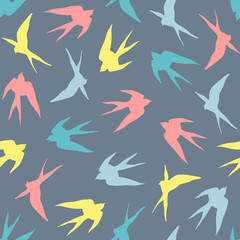 Swallow seamless pattern.