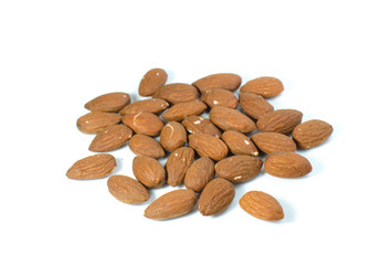 almonds on white background