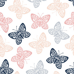 Seamless pattern with butterflies.