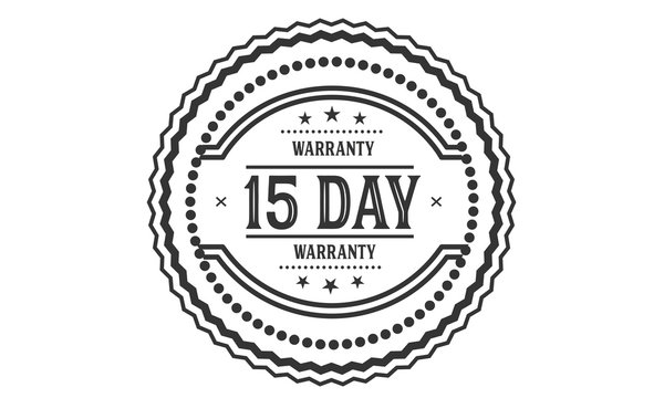 15 days warranty icon vintage rubber stamp guarantee