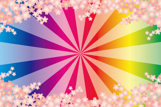 #Background #wallpaper #Vector #Illustration #design #free #free_size #charge_free #colorful #color rainbow,show business,entertainment,party,image  背景素材壁紙,桜の花,春,入学式,卒業式,年賀状,はがきテンプレート,正月,満開,和風,模様,ピンク