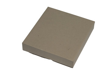 Paper box brown color on white background.