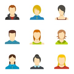 Sameness icons set. flat set of 9 sameness vector icons for web isolated on white background