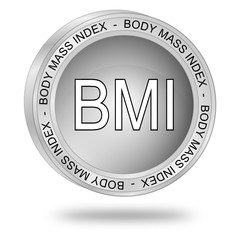 BMI - Body Mass Index Button - 3D illustration