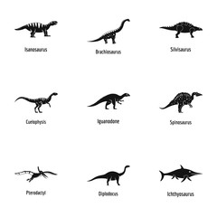 Cool lizard icons set. Simple set of 9 cool lizard vector icons for web isolated on white background