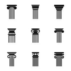 Tower icons set. Simple set of 9 tower vector icons for web isolated on white background