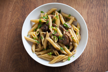 Pasta with mushroom sauce