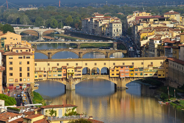 Fototapeta na wymiar View of Ponte Vecchio in Florence in Italy.