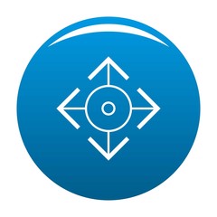 Easy target icon vector blue circle isolated on white background 