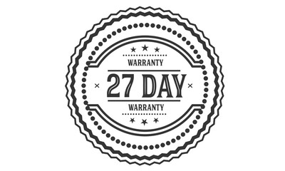 27 days warranty icon vintage rubber stamp guarantee