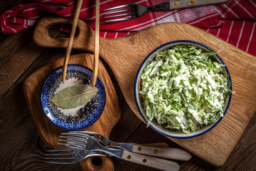 Salad with cabbage and dill.