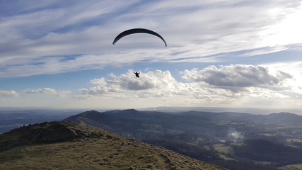 Hang glider on the Malvern Hills Worcestershire UK