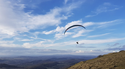 Hang glider on the Malvern Hills Worcestershire UK