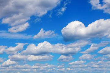 Naklejka na ściany i meble Blue sky with white clouds natural background