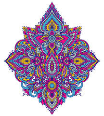 Vector pattern of henna floral elements