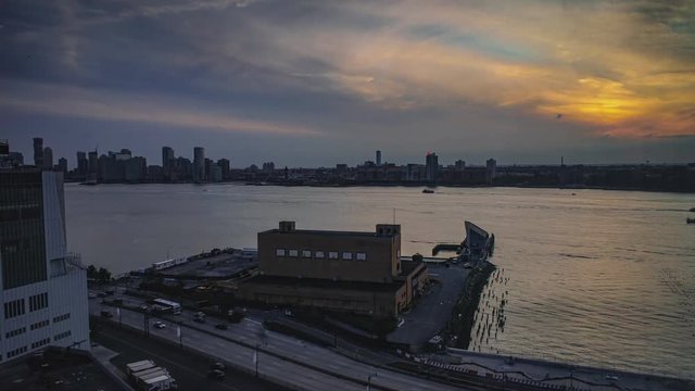 New Jersey & Hudson River Sunset Timelapse 4k