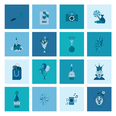 Happy Birthday Icons Set