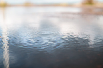 sea water surface background on autumn day