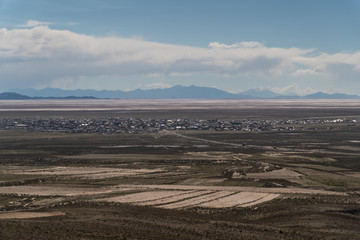 View of Uyuni in the Potosi department of Bolivia