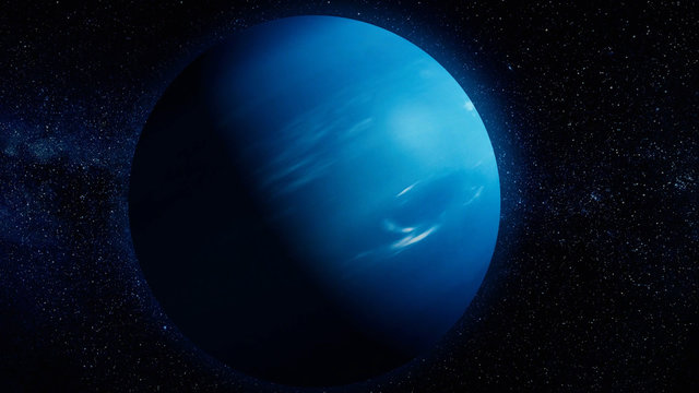 Solar System - Neptune. It is the eighth and farthest planet from the Sun in the Solar System. It is a giant planet. Neptune has 14 known satellites