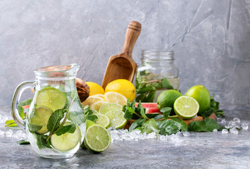 Watermelon, lemon and lime lemonade