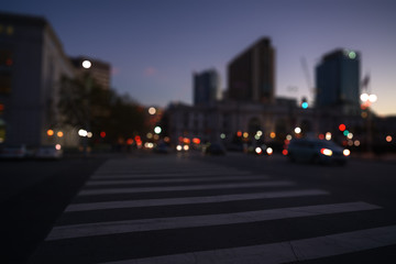 Fototapeta na wymiar San Francisco streets with blurred background at night