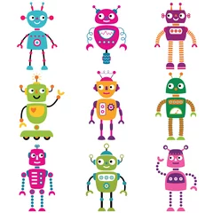 Meubelstickers Robot Robotkarakters, set van negen
