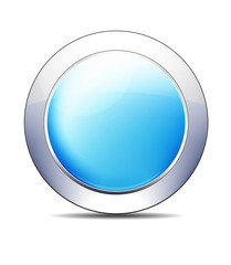Pale Blue Shiny Button Icon, Vector Design