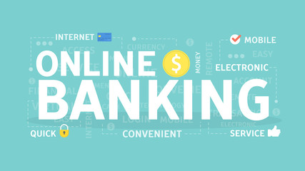 Online banking concept.