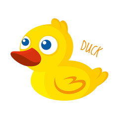 Rubber duck bath toy vector illustration