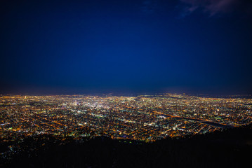 Night view of sapporo city