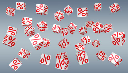 Isolated sales digital icons 3D rendering