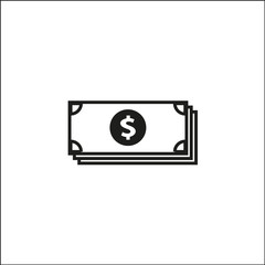 Vector flat icon money dollars