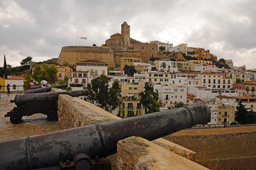 Fototapeta na wymiar Cathedral Dalt Vila in Ibiza Town