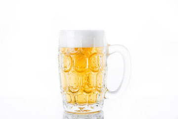 Beer glass jar on white background


