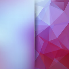 Abstract geometric style purple background. Blur background with glass. Vector illustration
