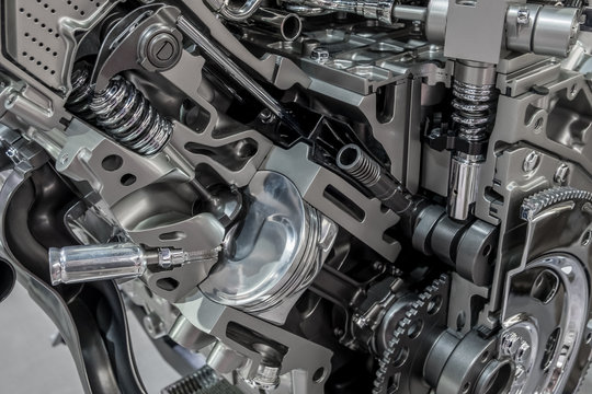 Engine block cutaway