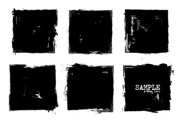 Grunge style set of square shapes . Vector - obrazy, fototapety, plakaty